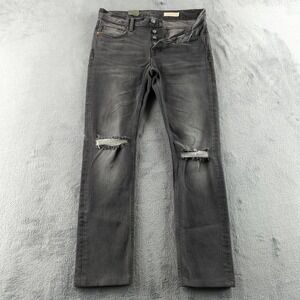 AllSaints Cigarette Damaged Jeans Mens 31 Gray Skinny Distressed Denim Pants